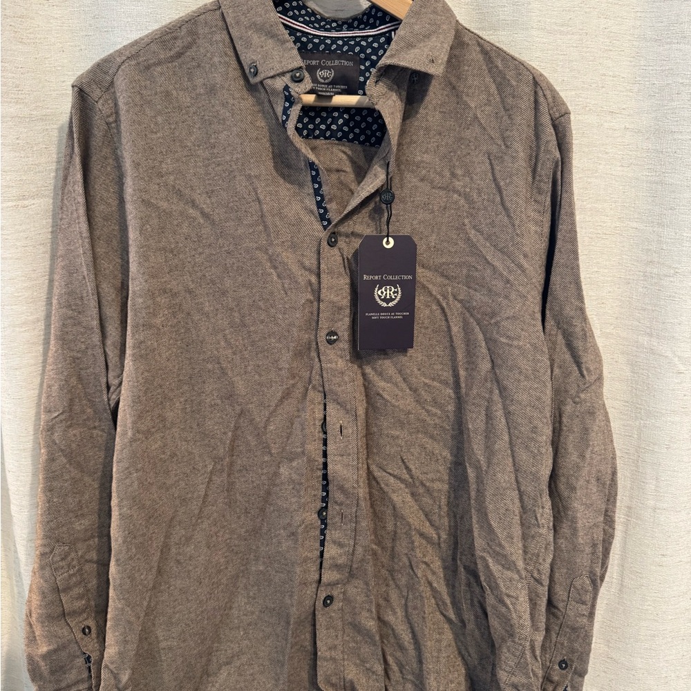 Report Collection Brown Casual Button Down Shirt